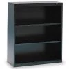 Tennsco 3-Shelf Stationary Bookcase, 40"x34-1/2" Black