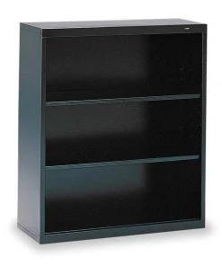 Tennsco 3-Shelf Stationary Bookcase, 40"x34-1/2" Black