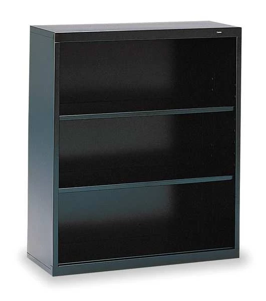 Tennsco 3-Shelf Stationary Bookcase, 40"x34-1/2" Black