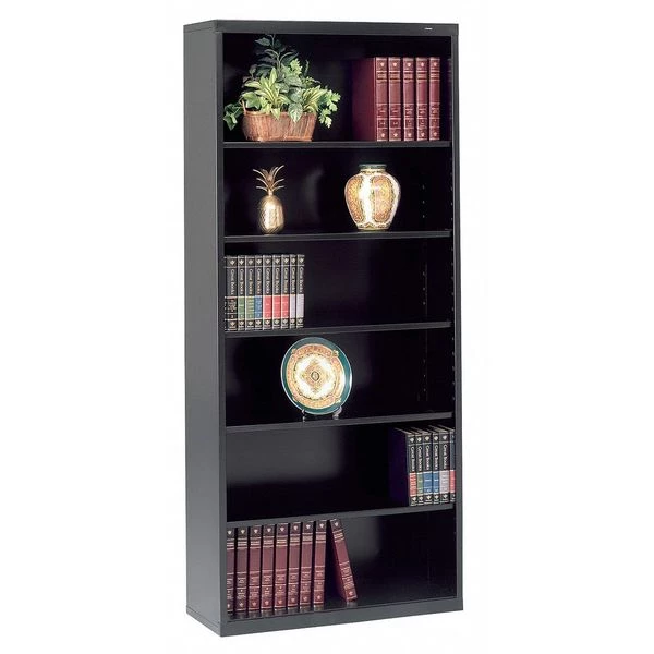 Tennsco 6-Shelf Stationary Bookcase, 78"x34-1/2" Black - Image 2