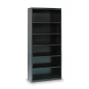 Tennsco 6-Shelf Stationary Bookcase, 78"x34-1/2" Black