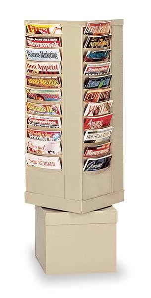 Durham Mfg Magazine Display 44 Compartments, 14-1/8"W x 14-1/8"D Tan