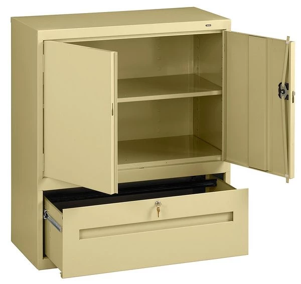 Tennsco 36" W 1 Drawer Combination Cabinet, Sand, Letter/Legal - Image 2