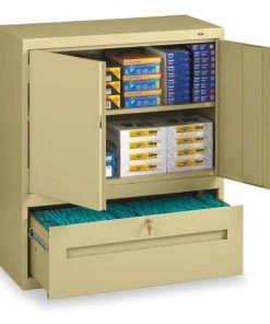 Tennsco 36" W 1 Drawer Combination Cabinet, Sand, Letter/Legal