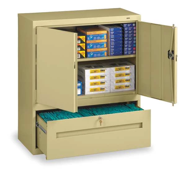 Tennsco 36" W 1 Drawer Combination Cabinet, Sand, Letter/Legal