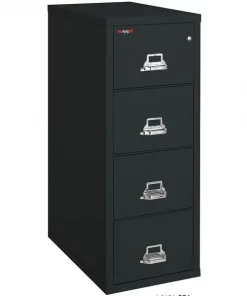 Fireking 15-1/4" W 4 Drawer Vertical File, Black, Legal