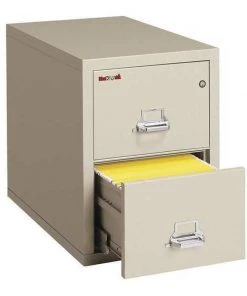 Fireking 15-1/4" W 2 Drawer Vertical File, Parchment, Legal