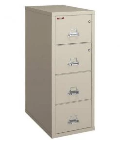 Fireking 15-1/4" W 4 Drawer Vertical File and Safe, Parchment, Legal
