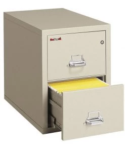 Fireking 15-1/4" W 2 Drawer Vertical File and Safe, Parchment, Legal