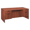 Legacy Pedestal Desk, 30" D, 66" W, 29" H, Cherry, Melamine Laminate