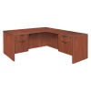 Legacy Pedestal Desk, 77" D, 66" W, 29" H, Cherry, Melamine Laminate
