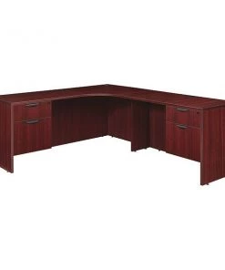 Legacy Corner Desk, 72" D, 71" W, 29" H, Mahogany, Melamine Laminate
