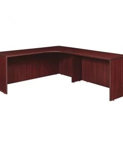 Legacy Corner Desk, 72" D, 71" W, 29" H, Mahogany, Melamine Laminate