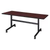 Kobe Rectangle FlipTop Table, 60" X 29", Laminate Top, Mahogany