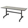 Kobe Rectangle FlipTop Table, 60" X 29", Laminate Top, Maple