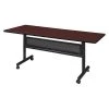 Kobe Rectangle FlipTop Table, 60" X 29", Laminate Top, Mahogany