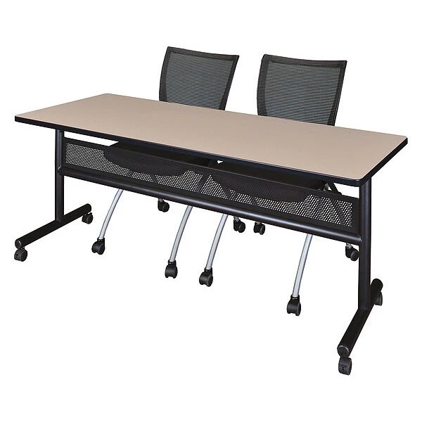 Kobe Rectangle FlipTop Table, 72" W, 29" H, Laminate Top, Beige