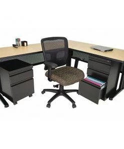 Fusion L Shaped Desk, 78" D, 72" W, 29" H, Beige, Melamine Laminate