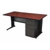 Fusion Pedestal Desk, 24" D, 72" W, 29" H, Mahogany, Melamine Laminate