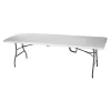 Zoro Select Rectangle Folding Table, 29" W, 96" L, 30" H, Blow Molded Polyethylene Top, White