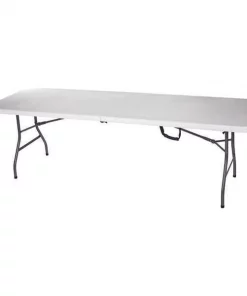 Zoro Select Rectangle Folding Table, 29" W, 96" L, 30" H, Blow Molded Polyethylene Top, White
