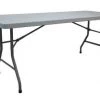 Zoro Select Rectangle Folding Table, 30" W, 72" L, 29" H, Blow Molded Polyethylene Top, Gray