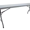 Zoro Select Rectangle Folding Table, 30" W, 96" L, 29" H, Blow Molded Polyethylene Top, Gray
