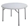 Zoro Select Round Folding Table, 60" dia. W, 29" H, Blow Molded Polyethylene Top, Gray