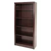 Regency 5-Shelf Bookcase, Wood Veneer 72"x36" Mahogany