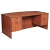 Regency Pedestal Desk, 35" D, 71" W, 29" H, Cherry, Laminate