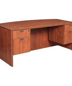 Regency Pedestal Desk, 35" D, 71" W, 29" H, Cherry, Laminate