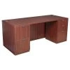 Regency Pedestal Desk, 35" D, 71" W, 29" H, Mahogany, Laminate
