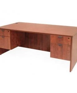 Regency Pedestal Desk, 30" D, 60" W, 29" H, Cherry, Laminate