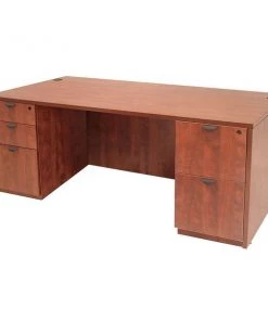 Regency Pedestal Desk, 30" D, 66" W, 29" H, Cherry, Laminate