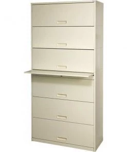 Datum Storage 36" W Locking File Cabinet, White, Legal