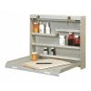 Datum Storage Fold-Up Desk, 3-3/8" D, 20" W, 16-3/8" H, Ivory, Heavy Duty Steel, Front: Laminate, Side: Wood