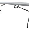 Zoro Select Rectangle Folding Table, 30" W, 96" L, 29" H, Blow Molded Polyethylene Top, Gray
