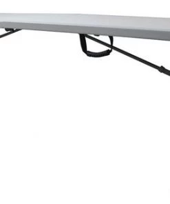 Zoro Select Rectangle Folding Table, 30" W, 96" L, 29" H, Blow Molded Polyethylene Top, Gray