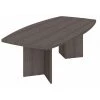 Bestar Table Boat Shaped Conference Table, Bark Gray