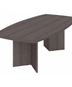 Bestar Table Boat Shaped Conference Table, Bark Gray