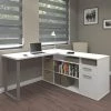 Bestar Table L Shaped Desk, 59-19/64" D, 59.3" W, 29.7" H, White, Melamine