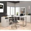 Bestar Table L Shaped Desk, 59.3" D, 59.3" W, 29.7" H, White, Melamine