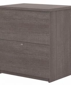 Bestar Table 28.40" W Lateral File, Bark Gray, Bark Gray