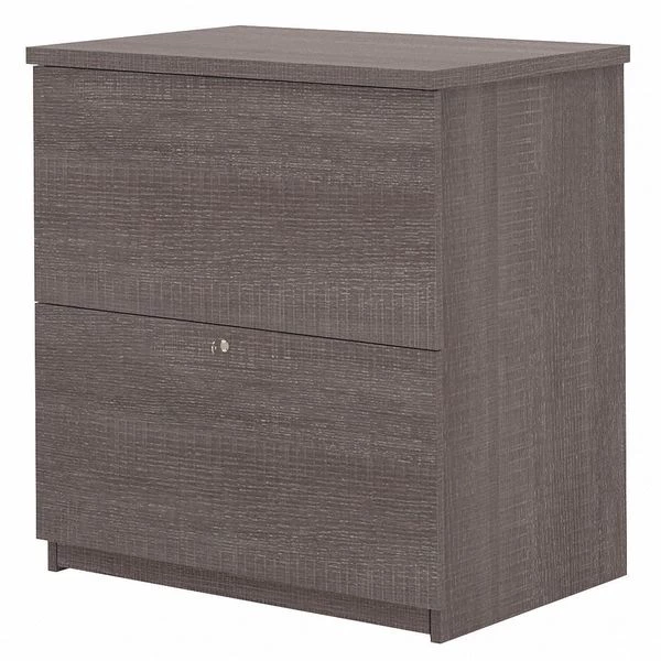 Bestar Table 28.40" W Lateral File, Bark Gray, Bark Gray