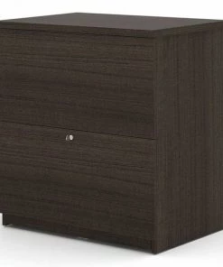 Bestar Table 28.40" W Lateral File, Dark Chocolate, Dark Chocolate