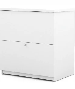 Bestar Table 28.40" W Lateral File, White, White