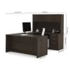 Embassy U Shaped Desk, 91.7" D, 66" W, 66.8" H, Dark Chocolate, Melamine