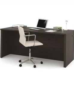Embassy Executive Desk, 29.6" D, 71.1" W, 30.4" H, Dark Chocolate, Melamine