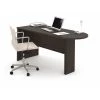 Rectangle Embassy Peninsula Desk, 27" X 66" X 30.4", Laminate Top, Dark Chocolate