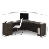 Embassy Corner Desk, 78.3" D, 78.3" W, 30.4" H, Dark Chocolate, Melamine